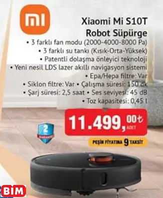 XİAOMİ XİAOMİ Mİ S10T  ROBOT SÜPÜRGE